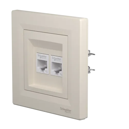 Розетка комп'ютерна RJ-45 подвійна, кремовий, EPH4400123 Schneider Asfora