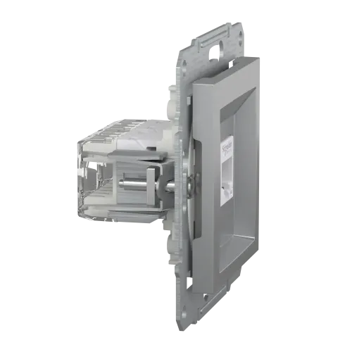 Розетка компьютерная RJ-45 двойная, алюминий, EPH4400161 Asfora Schneider