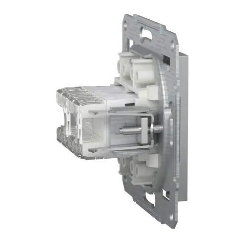 Розетка компьютерная RJ-45 двойная, алюминий, EPH4400161 Asfora Schneider