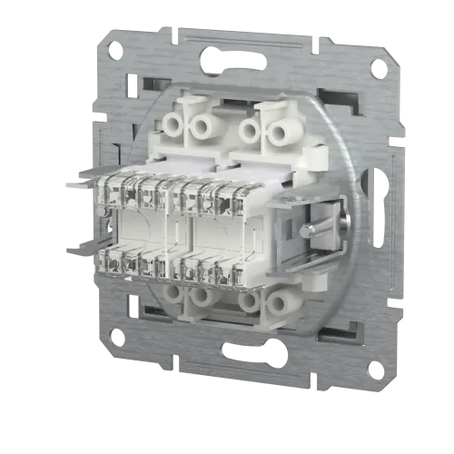 Розетка компьютерная RJ-45 двойная, алюминий, EPH4400161 Asfora Schneider