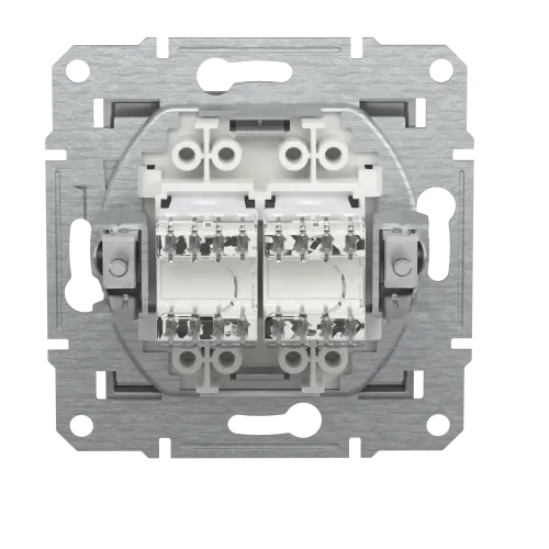 Розетка компьютерная RJ-45 двойная, алюминий, EPH4400161 Asfora Schneider