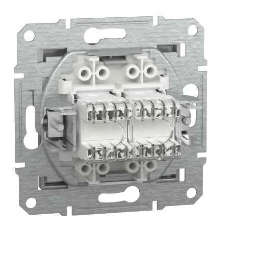 Розетка компьютерная RJ-45 двойная, алюминий, EPH4400161 Asfora Schneider