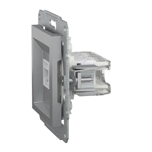 Розетка компьютерная RJ-45 двойная, алюминий, EPH4400161 Asfora Schneider