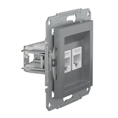 Розетка комп'ютерна RJ-45 подвійна, сталь, EPH4400162 Asfora Schneider