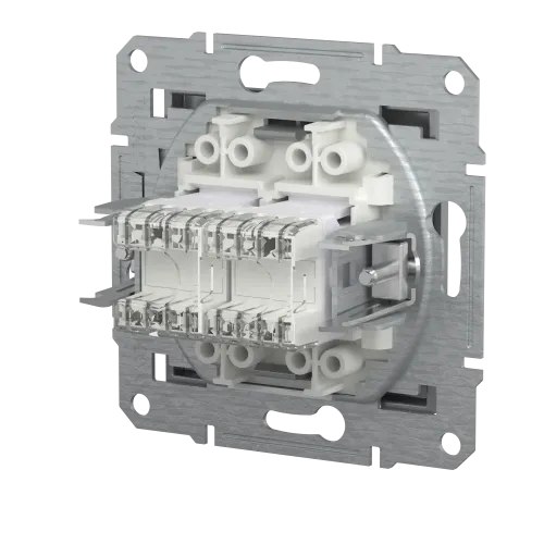Розетка комп'ютерна RJ-45 подвійна, сталь, EPH4400162 Asfora Schneider