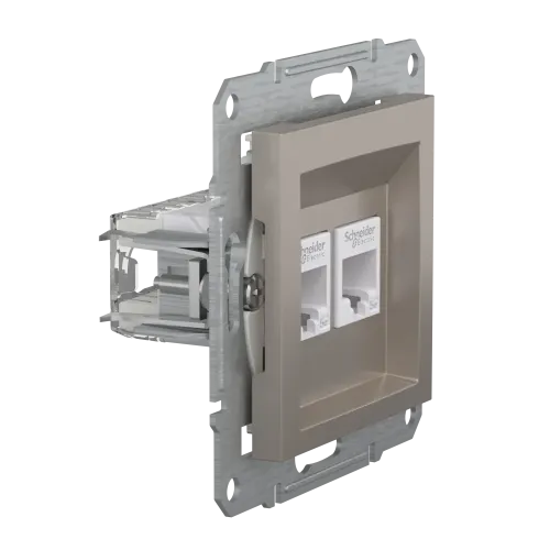 Розетка компьютерная RJ-45 двойная, бронза, EPH4400169 Asfora Schneider