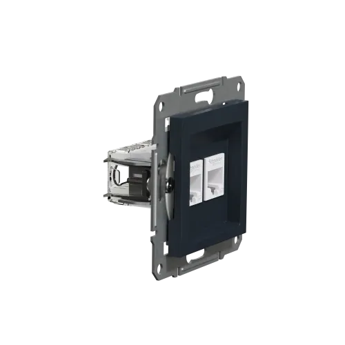 Розетка компьютерная RJ-45 двойная, антрацит, EPH4400171 Asfora Schneider