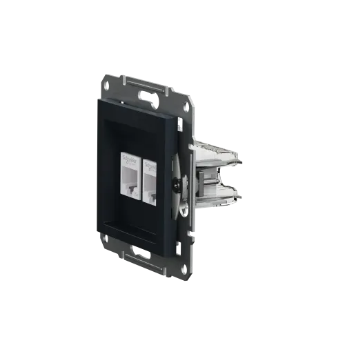 Розетка компьютерная RJ-45 двойная, антрацит, EPH4400171 Asfora Schneider