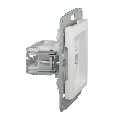 Розетка компьютерная RJ45 двойная, белый, Schneider Asfora