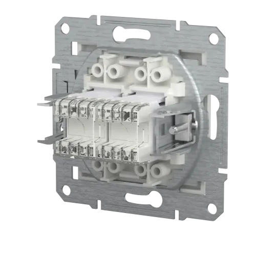 Розетка компьютерная RJ45 двойная, белый, Schneider Asfora