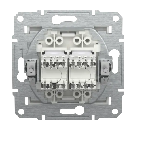 Розетка компьютерная RJ45 двойная, белый, Schneider Asfora
