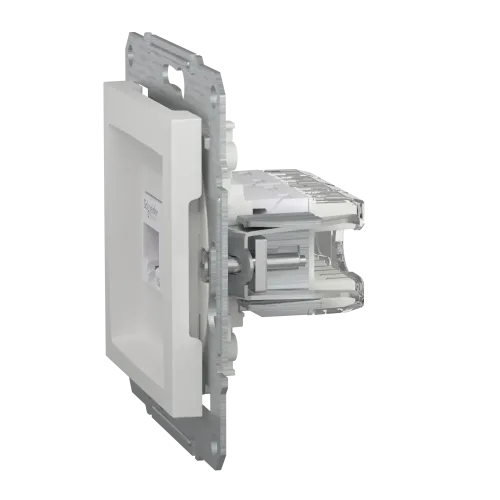 Розетка компьютерная RJ45 двойная, белый, Schneider Asfora