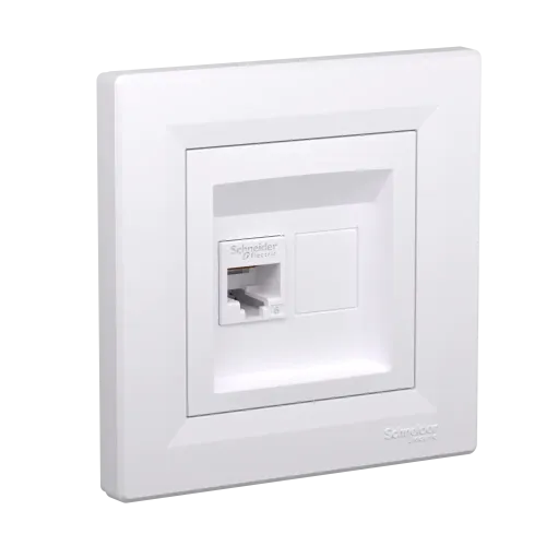 Розетка компьютерная RJ45 кат.6, белый, EPH4700121 Schneider Asfora