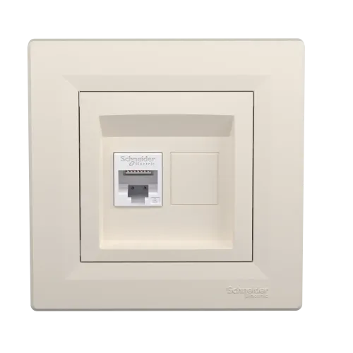 Розетка компьютерная RJ-45 кат.6, кремовый, EPH4700123 Schneider Asfora