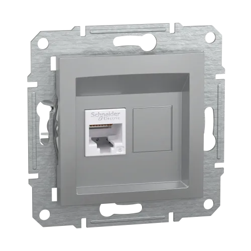 Розетка компьютерная RJ45 кат.6, алюминий, EPH4700161 Asfora Schneider