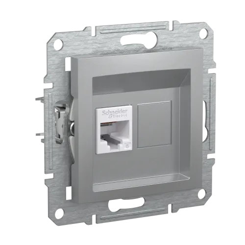 Розетка компьютерная RJ45 кат.6, алюминий, EPH4700161 Asfora Schneider