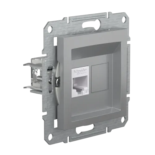 Розетка компьютерная RJ45 кат.6, алюминий, EPH4700161 Asfora Schneider