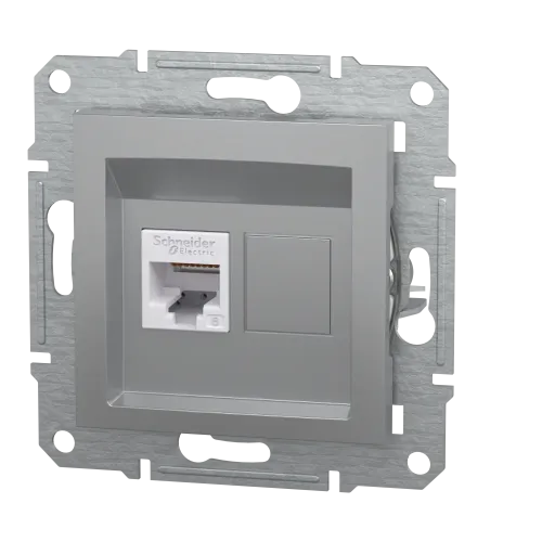 Розетка компьютерная RJ45 кат.6, алюминий, EPH4700161 Asfora Schneider