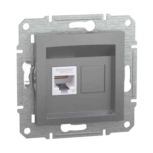 Розетка компьютерная RJ45 кат.6, сталь, EPH4700162 Asfora Schneider