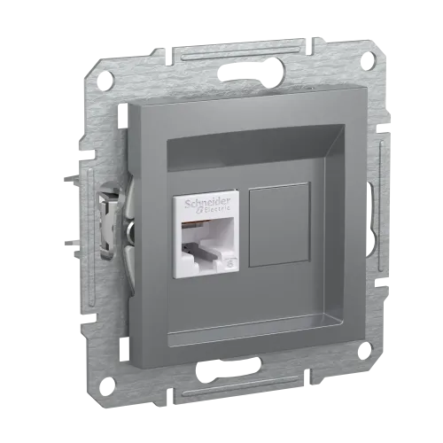 Розетка компьютерная RJ45 кат.6, сталь, EPH4700162 Asfora Schneider