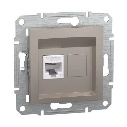 Розетка компьютерная RJ45 кат.6, бронза, EPH4700169 Asfora Schneider