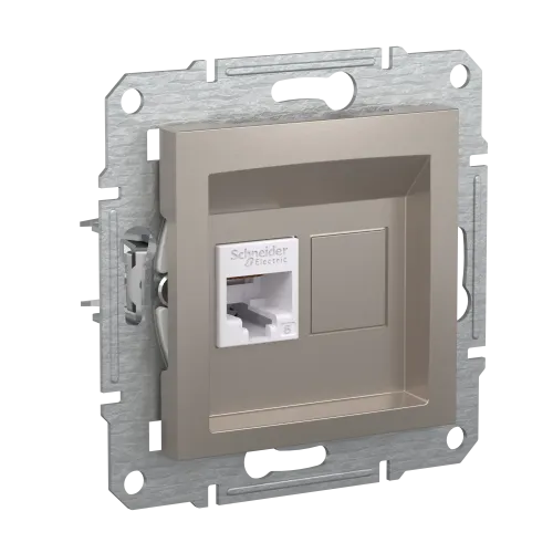 Розетка компьютерная RJ45 кат.6, бронза, EPH4700169 Asfora Schneider
