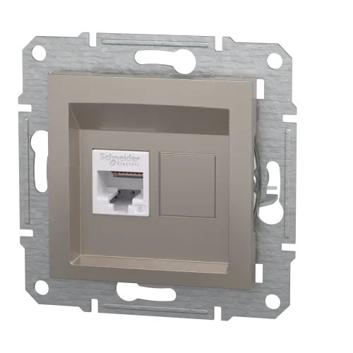 Розетка компьютерная RJ45 кат.6, бронза, EPH4700169 Asfora Schneider
