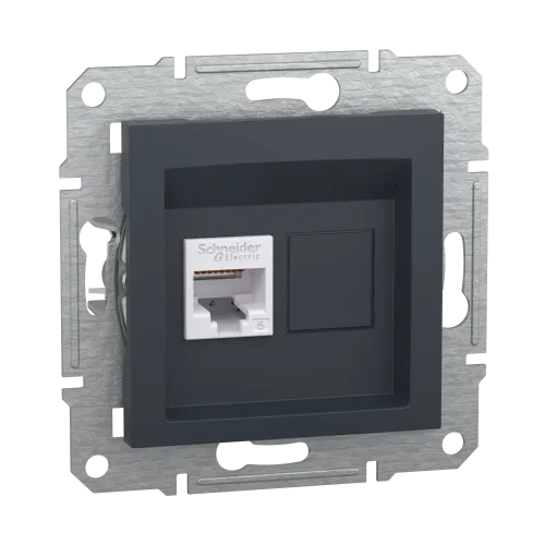 Розетка компьютерная RJ45 кат.6, антрацит, EPH4700171 Asfora Schneider