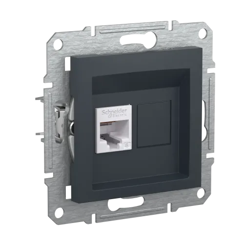 Розетка компьютерная RJ45 кат.6, антрацит, EPH4700171 Asfora Schneider