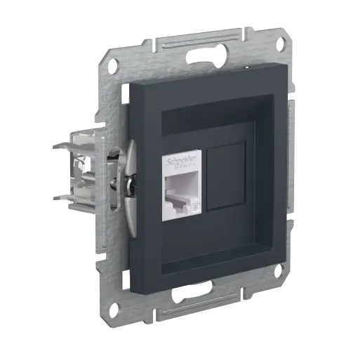Розетка компьютерная RJ45 кат.6, антрацит, EPH4700171 Asfora Schneider