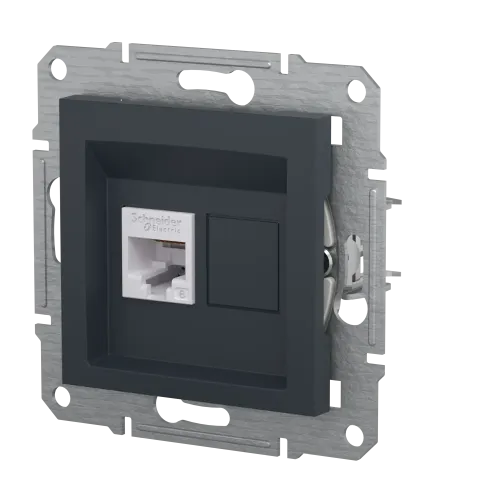 Розетка компьютерная RJ45 кат.6, антрацит, EPH4700171 Asfora Schneider