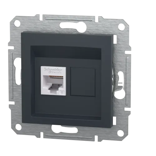 Розетка компьютерная RJ45 кат.6, антрацит, EPH4700171 Asfora Schneider