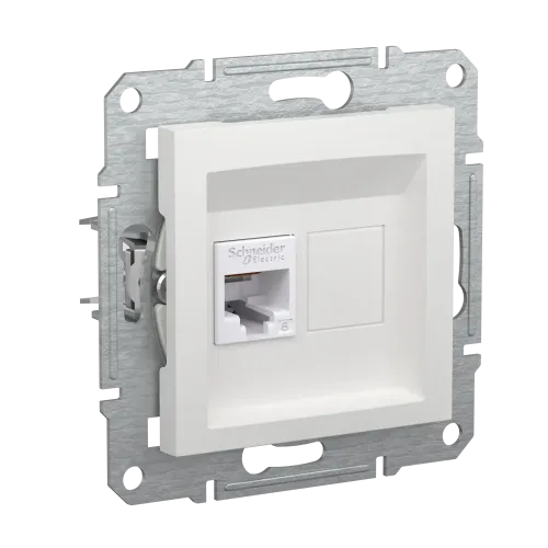 Розетка комп'ютерна RJ45 кат.6, білий, Schneider Asfora