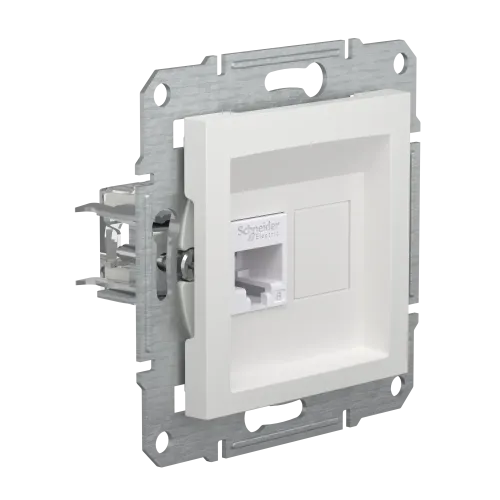 Розетка комп'ютерна RJ45 кат.6, білий, Schneider Asfora