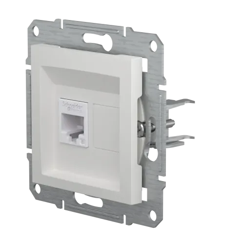 Розетка комп'ютерна RJ45 кат.6, білий, Schneider Asfora