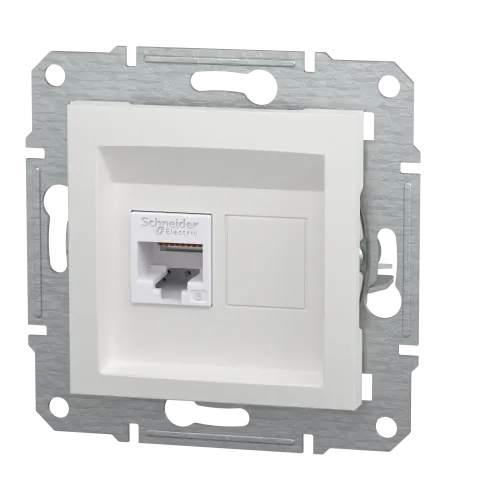 Розетка комп'ютерна RJ45 кат.6, білий, Schneider Asfora