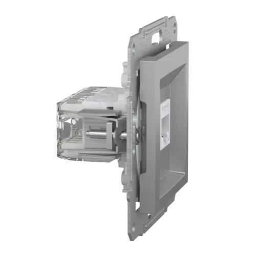 Розетка компьютерная RJ-45 кат. 6 двойная, алюминий, EPH4800161 Asfora Schneider
