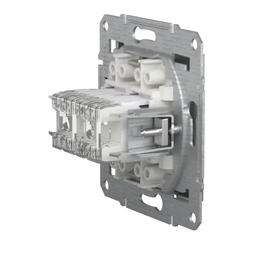 Розетка компьютерная RJ-45 кат. 6 двойная, алюминий, EPH4800161 Asfora Schneider