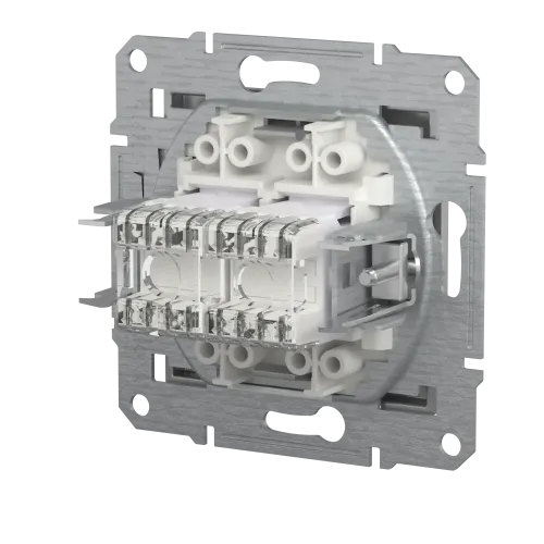 Розетка компьютерная RJ-45 кат. 6 двойная, алюминий, EPH4800161 Asfora Schneider