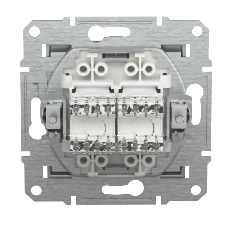 Розетка компьютерная RJ-45 кат. 6 двойная, алюминий, EPH4800161 Asfora Schneider