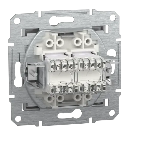 Розетка компьютерная RJ-45 кат. 6 двойная, алюминий, EPH4800161 Asfora Schneider