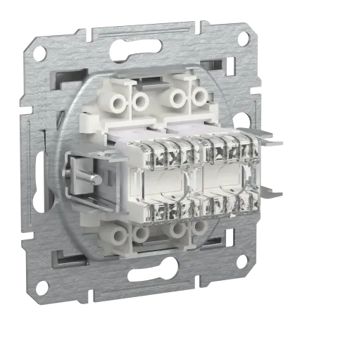 Розетка компьютерная RJ-45 кат. 6 двойная, алюминий, EPH4800161 Asfora Schneider