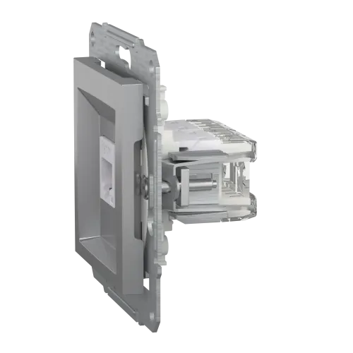 Розетка компьютерная RJ-45 кат. 6 двойная, алюминий, EPH4800161 Asfora Schneider