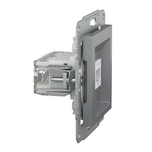 Розетка комп'ютерна RJ-45 кат. 6 подвійна, сталь, EPH4800162 Asfora Schneider