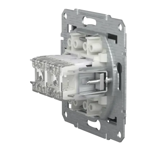 Розетка комп'ютерна RJ-45 кат. 6 подвійна, сталь, EPH4800162 Asfora Schneider