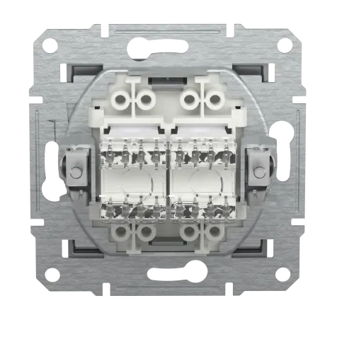 Розетка комп'ютерна RJ-45 кат. 6 подвійна, сталь, EPH4800162 Asfora Schneider