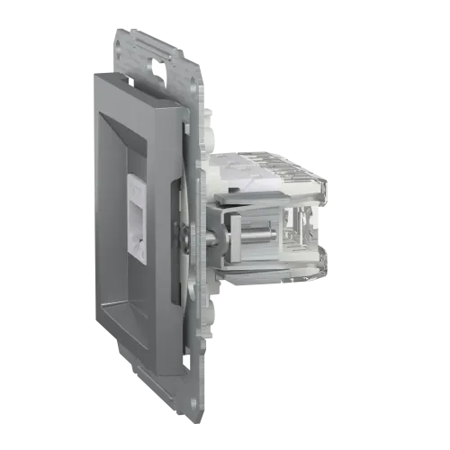 Розетка комп'ютерна RJ-45 кат. 6 подвійна, сталь, EPH4800162 Asfora Schneider