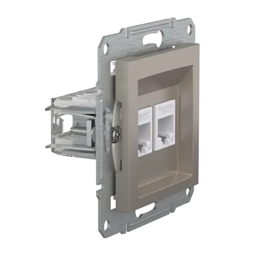 Розетка компьютерная RJ-45 кат. 6 двойная, бронза, EPH4800169 Asfora Schneider