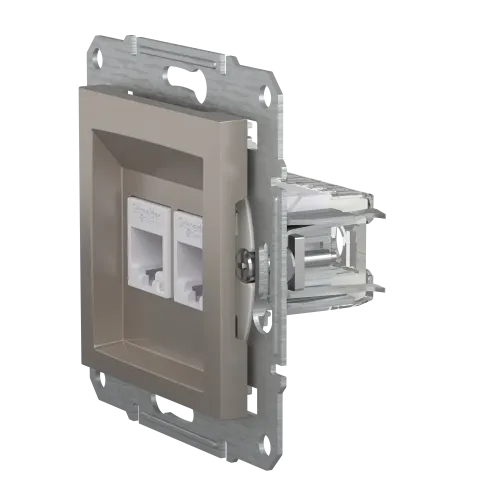 Розетка компьютерная RJ-45 кат. 6 двойная, бронза, EPH4800169 Asfora Schneider