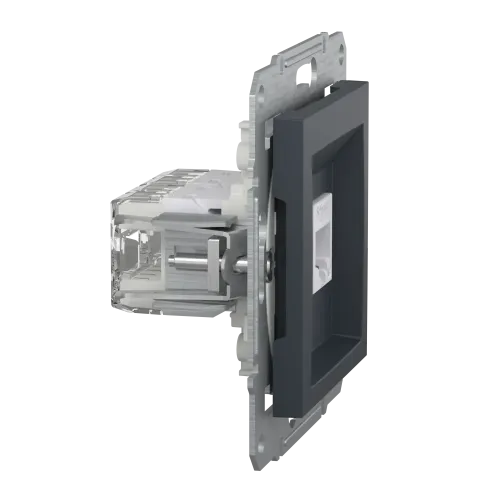 Розетка комп'ютерна RJ-45 кат. 6 подвійна, антрацит, EPH4800171 Asfora Schneider